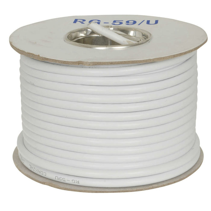 75 Ohm RG59 Gas Injected Foam Coax - White (30m Roll)