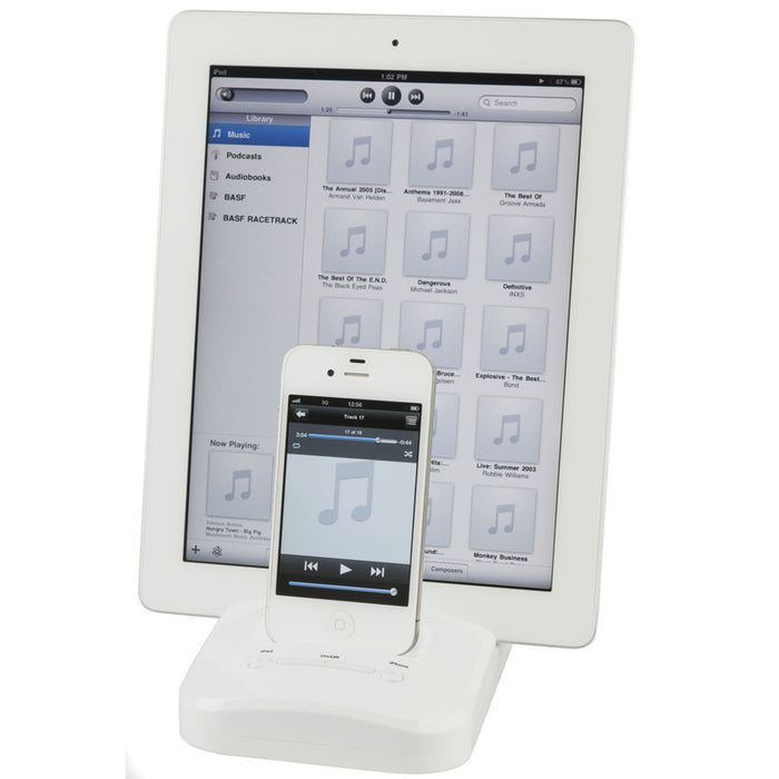 Docking Station and Dual Charger for iPad® and iPhone®/iPod®