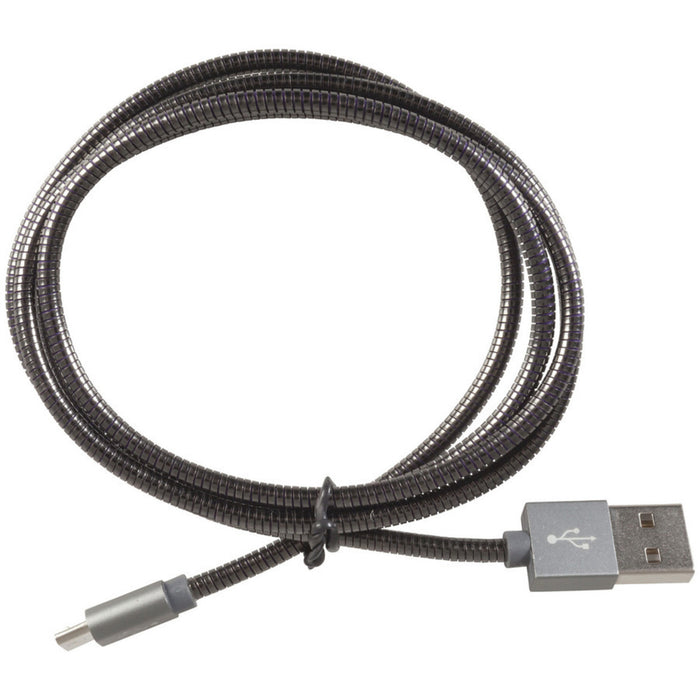 Micro B Stainless Steel Armour Cable 1M