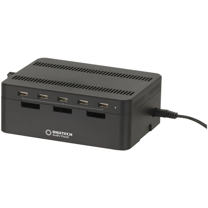 5 Port USB Charging Station with Storage Compartment