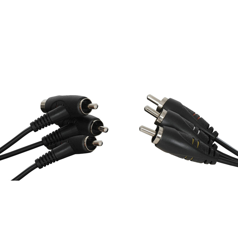 3 x RCA Piggyback Plugs to 3 RCA Plugs - 1.5m