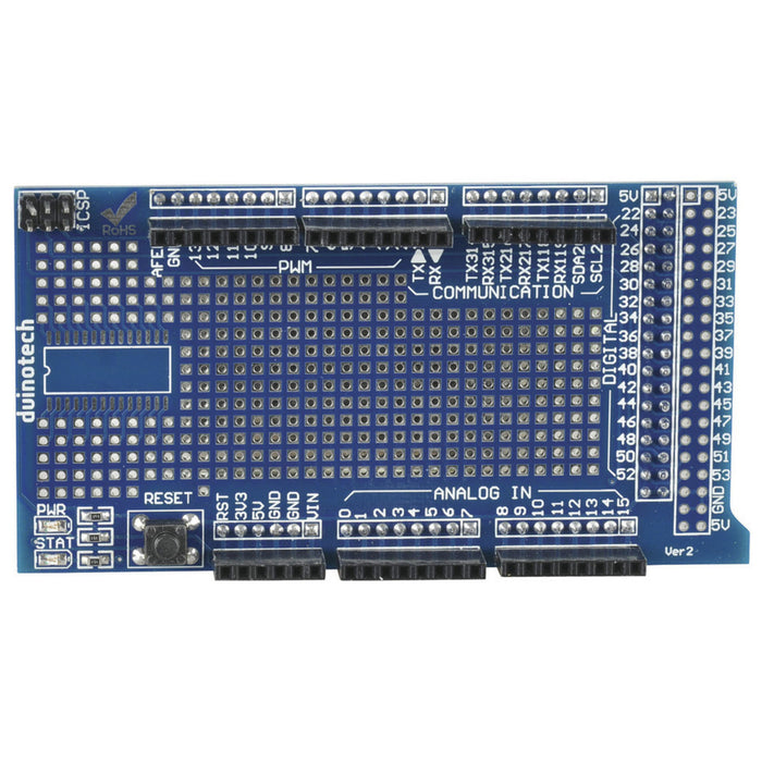 Mega Prototype Shield with Breadboard for Arduino