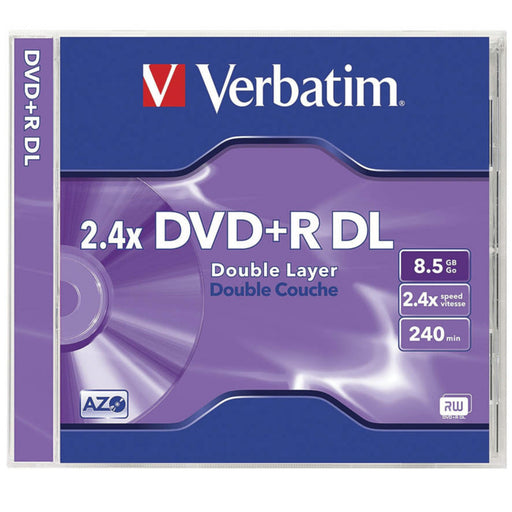 Verbatim DataLifePlus (Azo) DVD+R DL 8.5GB Jewel Case Singles 2.4x