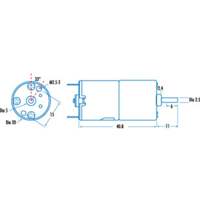 12V DC Reversible Gearhead Motors - 70RPM