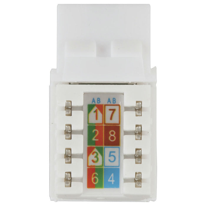 RJ45 Socket Cat5E Keystone Jack - White