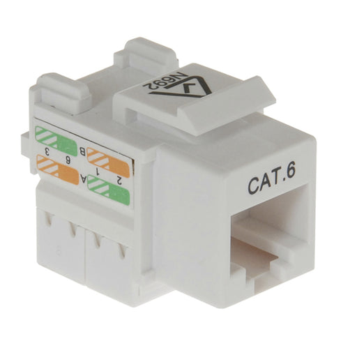 RJ45 Cat 6 Keystone Socket - White