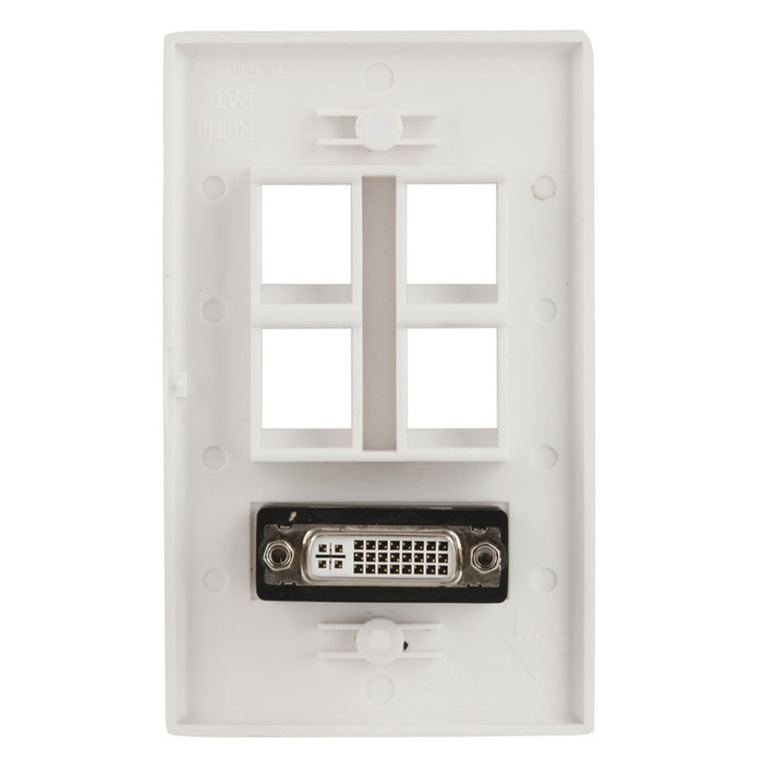 DVI Wall Plate Socket With 4 Keystone Ports