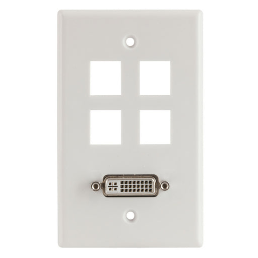 DVI Wall Plate Socket With 4 Keystone Ports