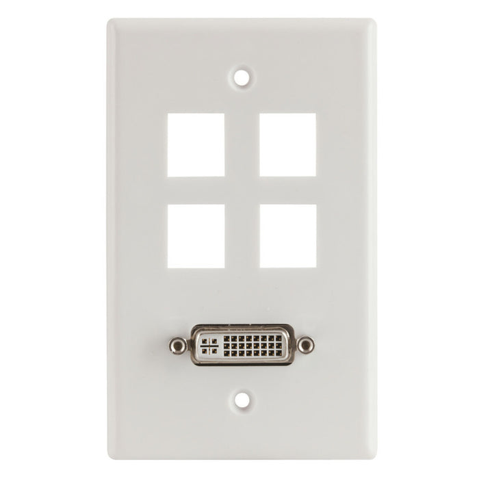 DVI Wall Plate Socket With 4 Keystone Ports