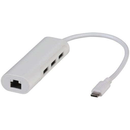 USB 3.0 Type-C Network Adaptor with 3 Port Hub