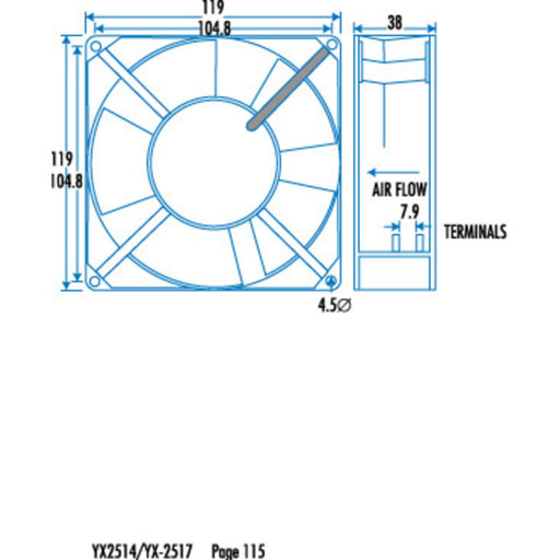 120mm 240V Standard Fan