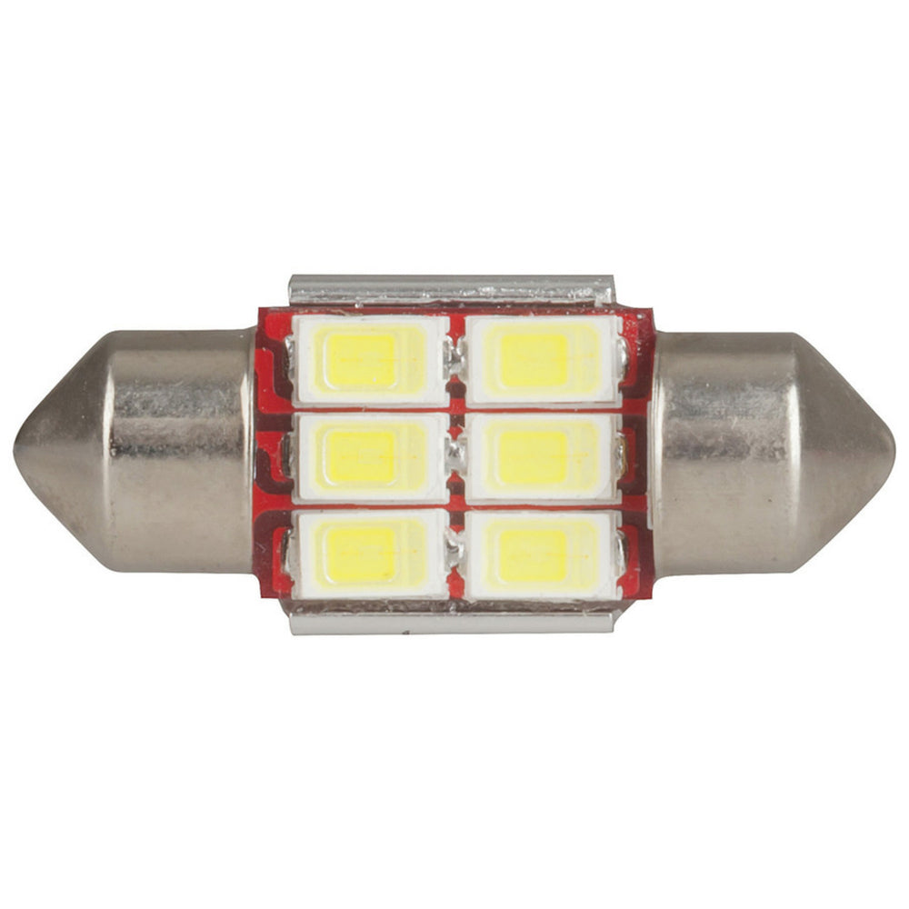 LED Festoon Globe, 31mm 6x5730 LEDs, CANBus Compatible