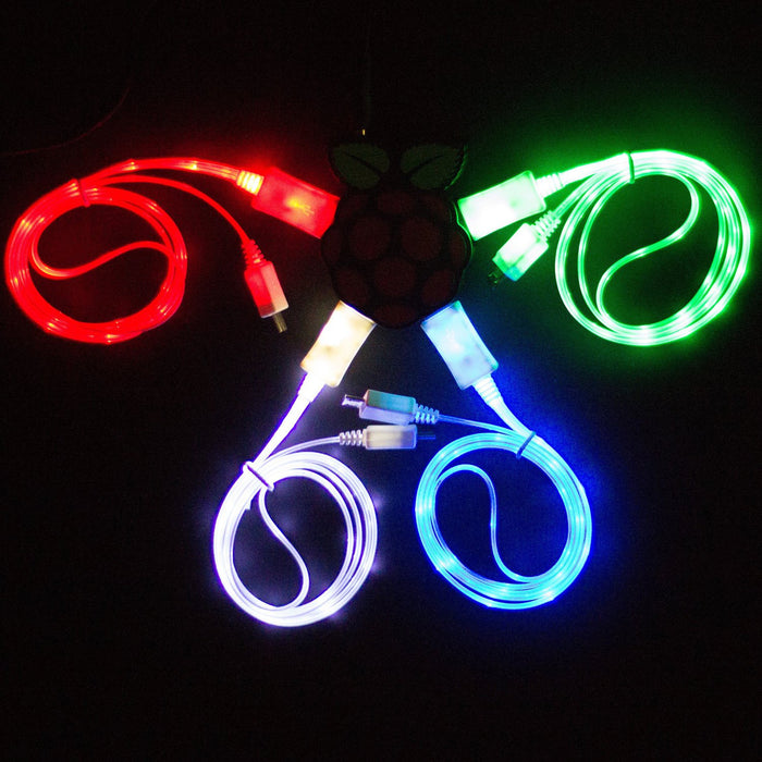 Glowing USB cable - varied colours