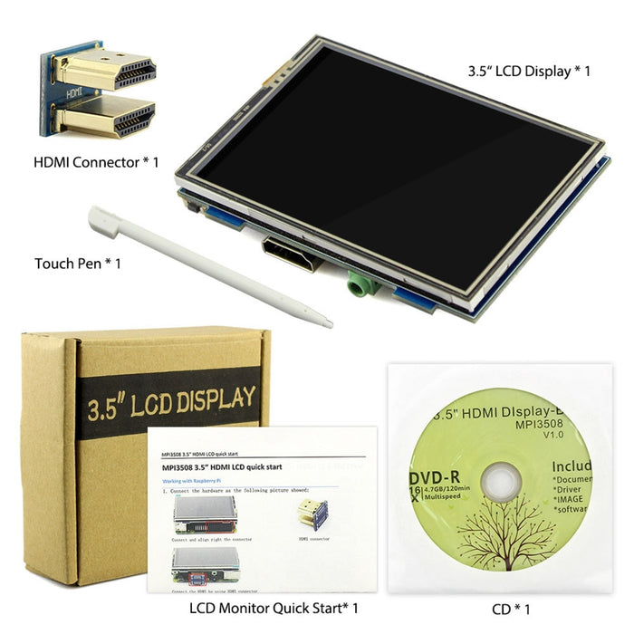 HDMI 3.5 inch 480 x 320 Resolution Touch Screen Monitor for Raspberry Pi